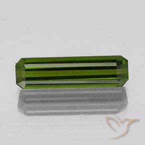 1.34ct طبيعي أخضر غامق تورمالين, قص الزمرد, قليلا جدا