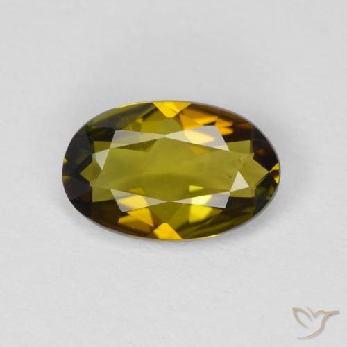 0.74ct طبيعي ذهبى متوسط تورمالين, بيضوي, VVS