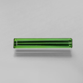 تورمالين الأخضر الغامق طبيعي، قص الزمرد، 1.38 قيراط، قليلا جدا