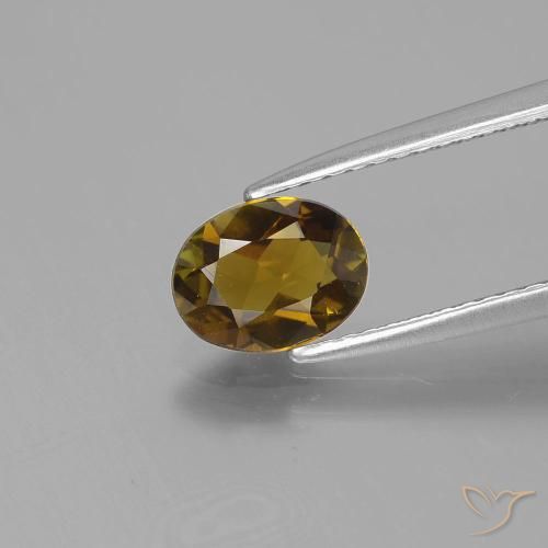 0.98ct طبيعي ذهبى ترابى تورمالين, بيضوي, VVS-VS