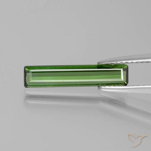1.13ct طبيعي أخضر متوسط تورمالين, قص الزمرد, قليلا جدا