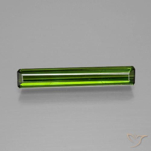 1.34ct طبيعي أخضر ترابى تورمالين, قص الزمرد, قليلا جدا