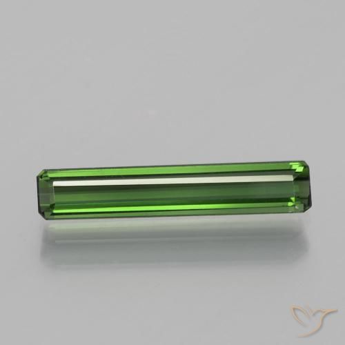 1.37ct طبيعي أخضر ترابى تورمالين, قص الزمرد, قليلا جدا