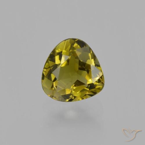 0.94ct طبيعي أصفر متوسط تورمالين, شكل الكمثرى, قليلا جدا