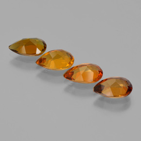 أحجار تورمالين متعدد الألوان طبيعية، شكل الكمثرى، قليلا جدا، وزنها 3.08 قيراط