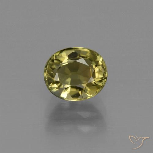 1.03ct طبيعي أخصر بنى تورمالين, بيضوي, قليلا جدا