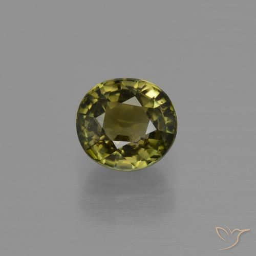 1.09ct طبيعي أخصر بنى تورمالين, بيضوي, قليلا جدا