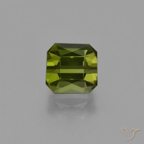 1.47ct طبيعي أخضر متوسط تورمالين, قص الزمرد, قليلا جدا