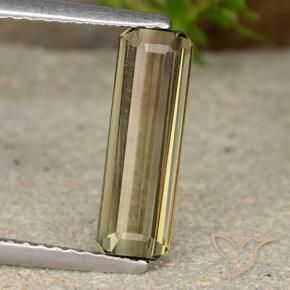 تورمالين ثنائي اللون طبيعي، قص الزمرد، 1.72 قيراط، قليلا جدا