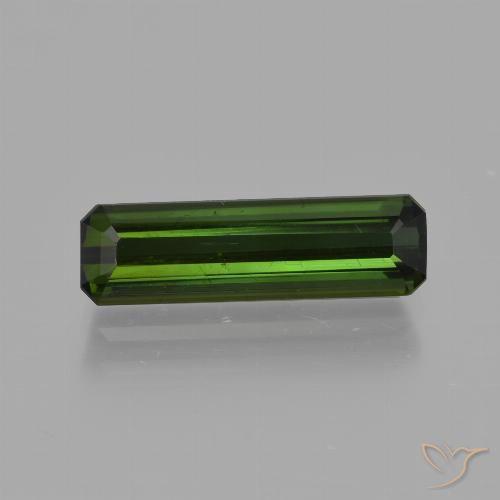 2.02ct طبيعي الأخضر الغامق تورمالين, قص الزمرد, قليلا جدا