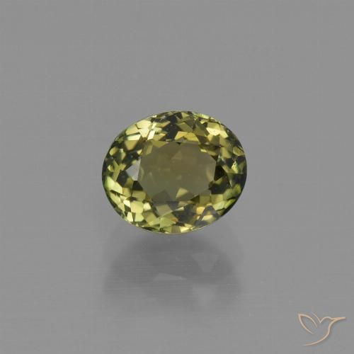1.09ct طبيعي أخضر ترابى دافئ تورمالين, بيضوي, VVS-VS