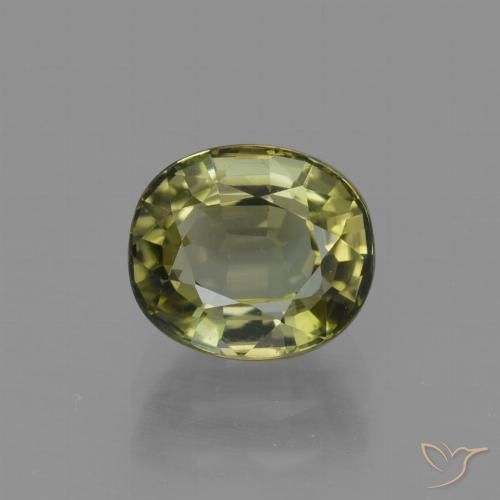 1.28ct طبيعي أخضر ترابى دافئ تورمالين, بيضوي, VVS, Photo A