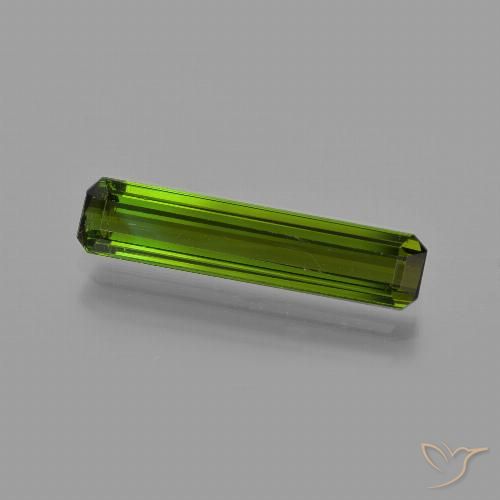 1.58ct طبيعي أخضر ترابى تورمالين, قص الزمرد, قليلا جدا