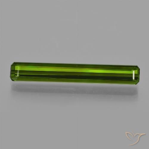 3.27ct طبيعي أخضر ترابى تورمالين, قص الزمرد, قليلا جدا