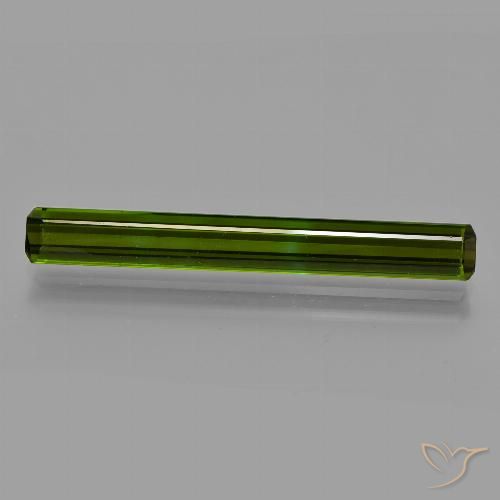 3.19ct طبيعي الأخضر الغامق تورمالين, قص الزمرد, قليلا جدا