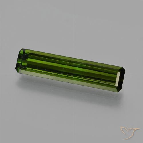 2.59ct طبيعي أخضر غامق تورمالين, قص الزمرد, قليلا جدا