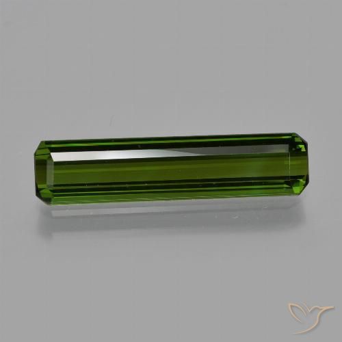 2.09ct طبيعي أخضر ترابى داكن تورمالين, قص الزمرد, قليلا جدا