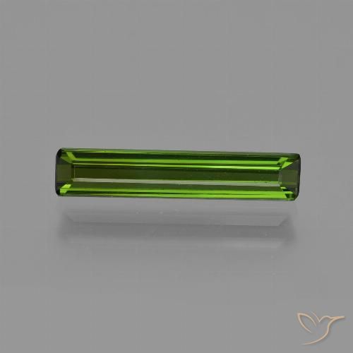 1.32ct طبيعي أخضر ترابى تورمالين, قص الزمرد, قليلا جدا