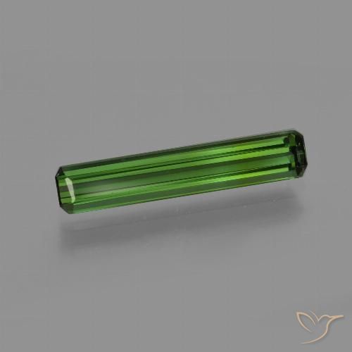 1.30ct طبيعي الأخضر الغامق تورمالين, قص الزمرد, قليلا جدا