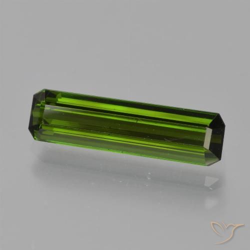 1.64ct طبيعي أخضر غامق تورمالين, قص الزمرد, قليلا جدا