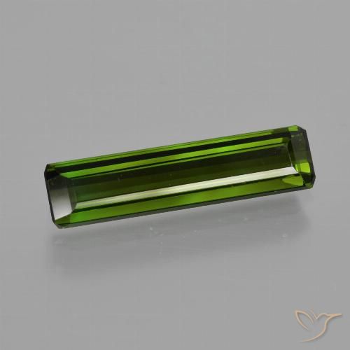 1.80ct طبيعي أخضر ترابى داكن تورمالين, قص الزمرد, قليلا جدا