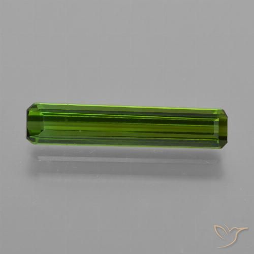 1.44ct طبيعي أخضر ترابى تورمالين, قص الزمرد, قليلا جدا