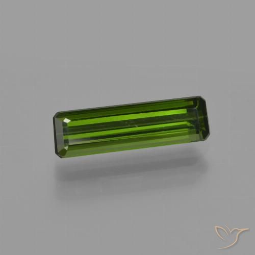 1.10ct طبيعي أخضر الغابات تورمالين, قص الزمرد, قليلا جدا