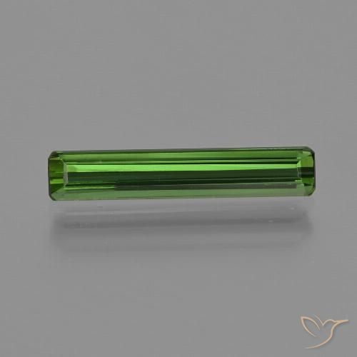 1.13ct طبيعي أخضر ترابى تورمالين, قص الزمرد, قليلا جدا