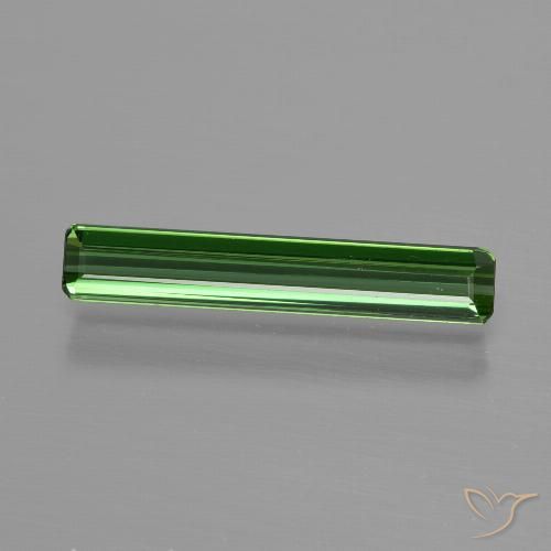 0.90ct طبيعي أخضر غامق تورمالين, قص الزمرد, قليلا جدا