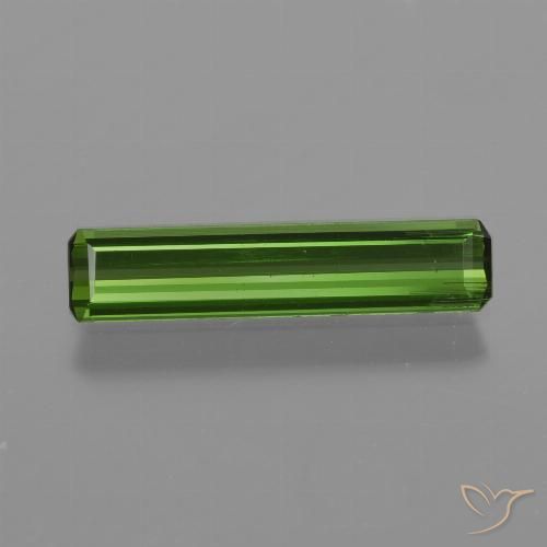 1.08ct طبيعي أخضر ترابى تورمالين, قص الزمرد, قليلا جدا