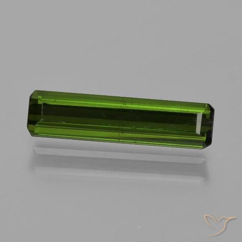 1.27ct طبيعي الأخضر الغامق تورمالين, قص الزمرد, قليلا جدا
