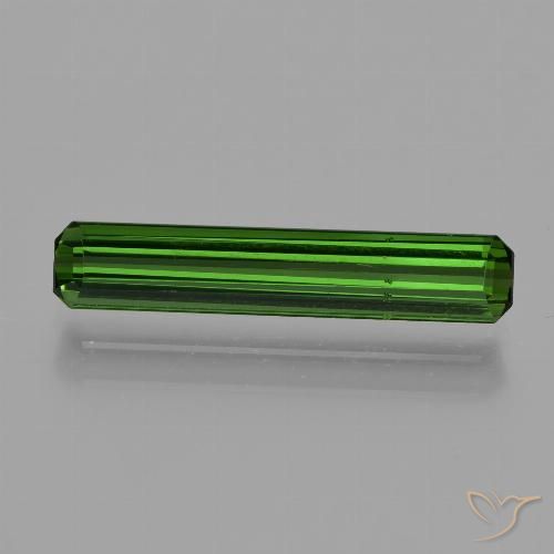 1.57ct طبيعي أخضر غامق تورمالين, قص الزمرد, قليلا جدا