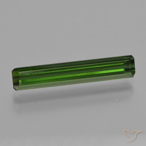 1.80ct طبيعي أخضر ترابى داكن تورمالين, قص الزمرد, قليلا جدا