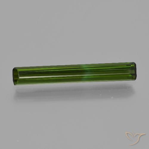 1.24ct طبيعي أخضر متوسط تورمالين, قص الزمرد, قليلا جدا