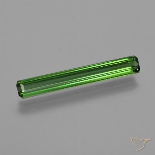 1.58ct طبيعي أخضر داكن-متوسط تورمالين, قص الزمرد, قليلا جدا