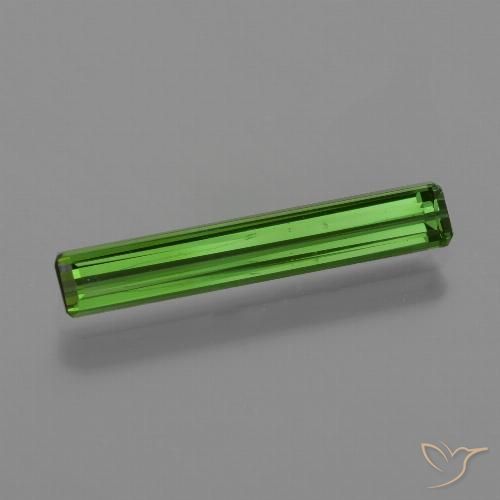 1.24ct طبيعي أخضر داكن-متوسط تورمالين, قص الزمرد, قليلا جدا