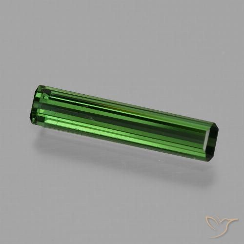 1.23ct طبيعي أخضر داكن-متوسط تورمالين, قص الزمرد, قليلا جدا
