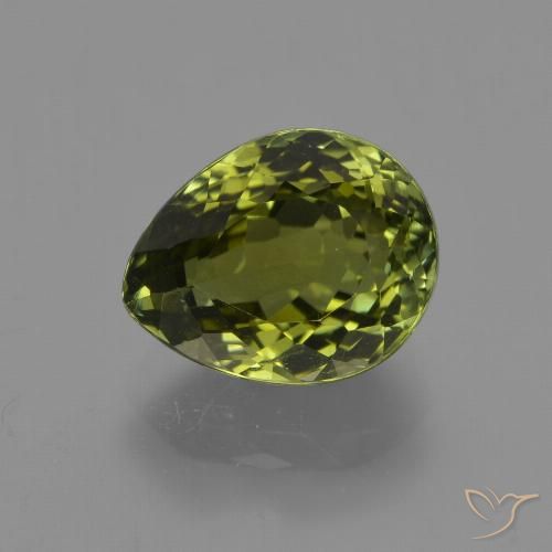 3.36ct طبيعي الأخضر الغامق تورمالين, شكل الكمثرى, قليلا جدا