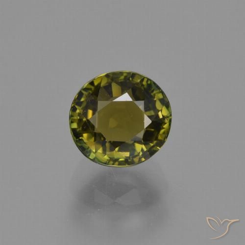 1.30ct طبيعي أخضر دافئ تورمالين, بيضوي, قليلا جدا