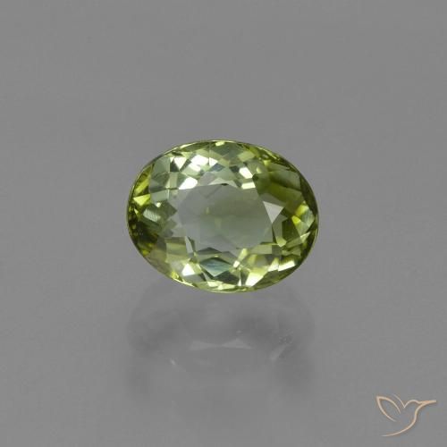 1.00ct طبيعي أخضر مصفر تورمالين, بيضوي, VVS-VS, Photo A