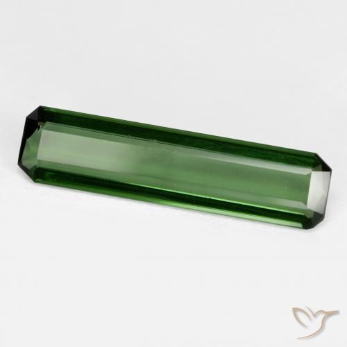1.50ct طبيعي أخضر ترابى تورمالين, قص الزمرد, قليلا جدا