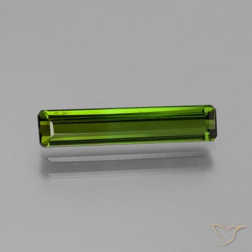 1.58ct طبيعي أخضر غامق تورمالين, قص الزمرد, قليلا جدا