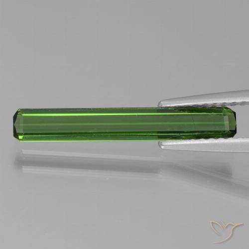 1.12ct طبيعي أخضر الغابات تورمالين, قص الزمرد, قليلا جدا