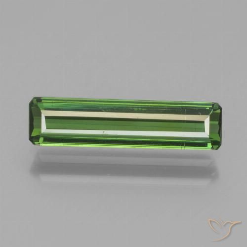 1.37ct طبيعي أخضر ترابى تورمالين, قص الزمرد, قليلا جدا