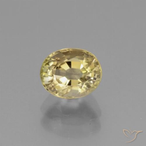 1.15ct طبيعي أصفر فاتح تورمالين, بيضوي, قليلا جدا