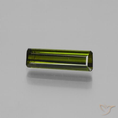 1.60ct طبيعي أخضر متوسط تورمالين, قص الزمرد, قليلا جدا