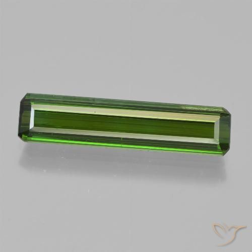 2.44ct طبيعي أخضر غامق تورمالين, قص الزمرد, قليلا جدا