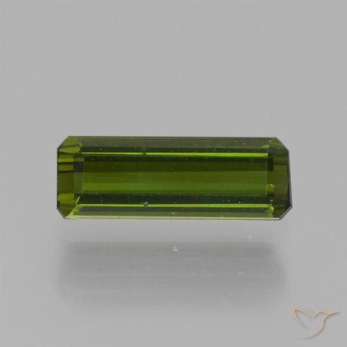 0.88ct طبيعي أخضر داكن-متوسط تورمالين, قص الزمرد, قليلا جدا