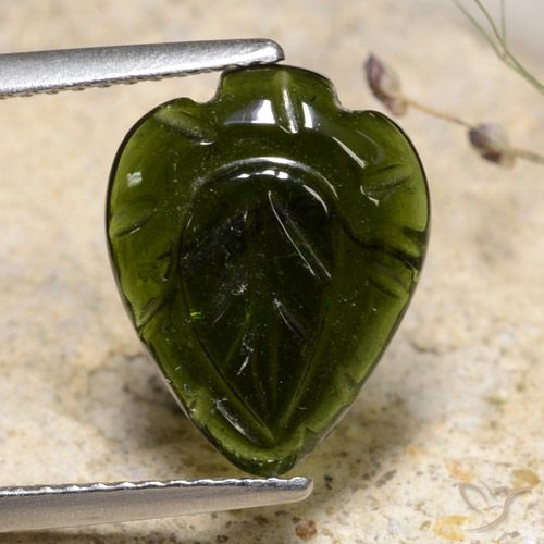 2.71ct طبيعي الأخضر الغامق تورمالين, فانسى, نصف شفاف