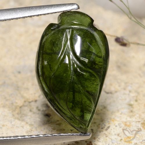 4.86ct طبيعي أخضر الغابات تورمالين, فانسى, نصف شفاف